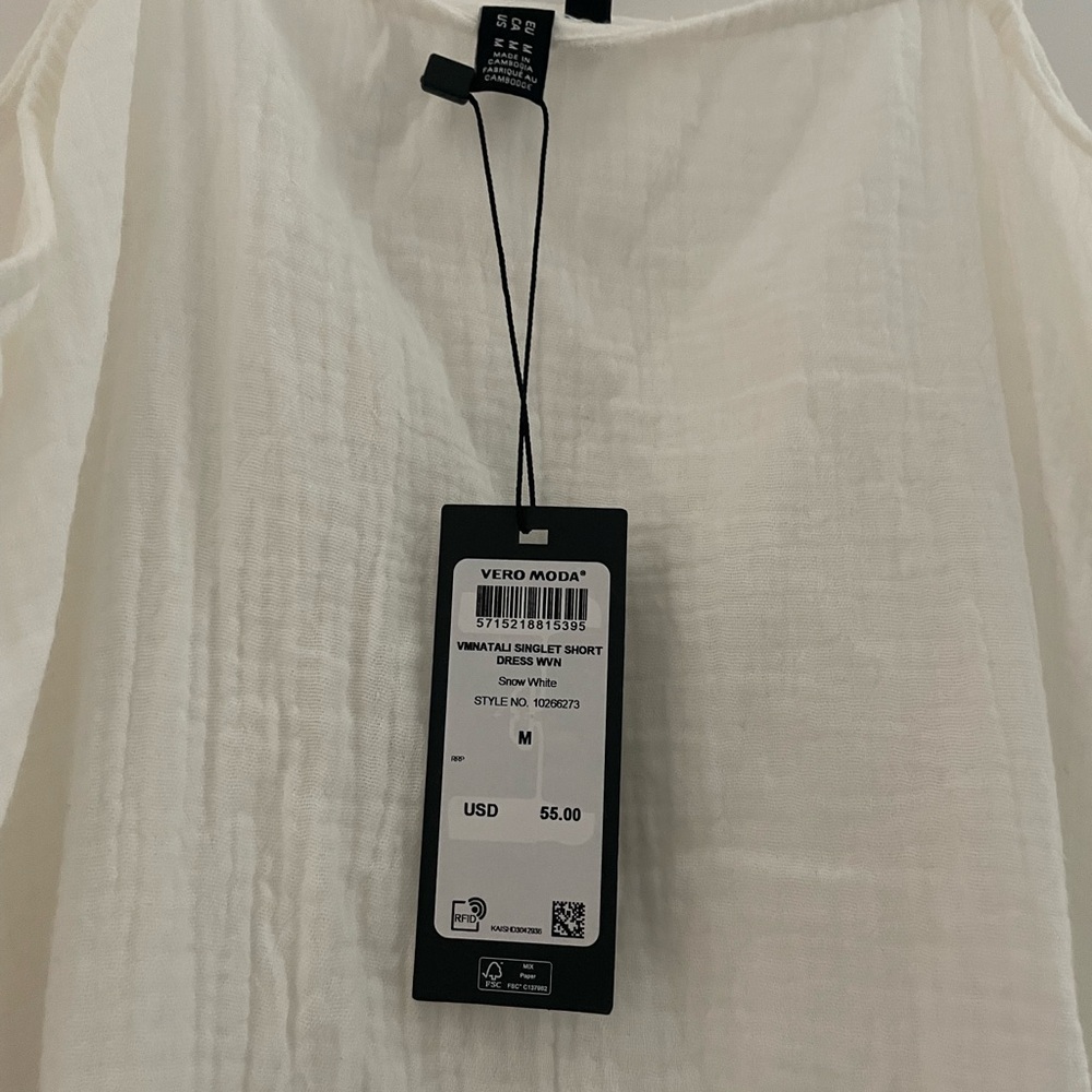 Vero Moda - Elegant White Slip Dress/Beach Cover Up - Picture 4 of 4
